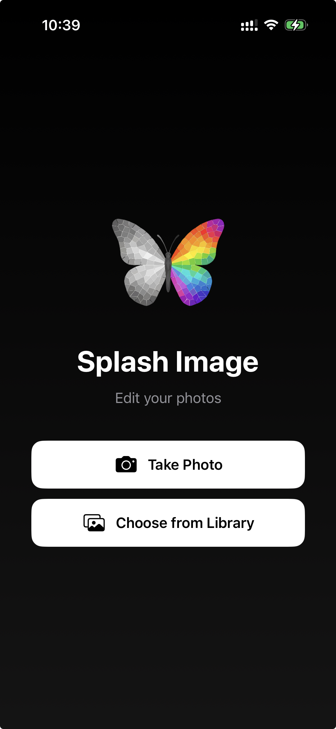 Splash Image editor with a subject selected